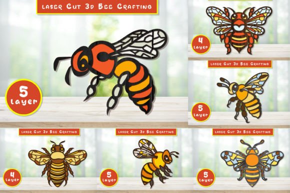 Download Laser Cut Layered 3d Bee Crafting Bundle - Crafting bundle Collection