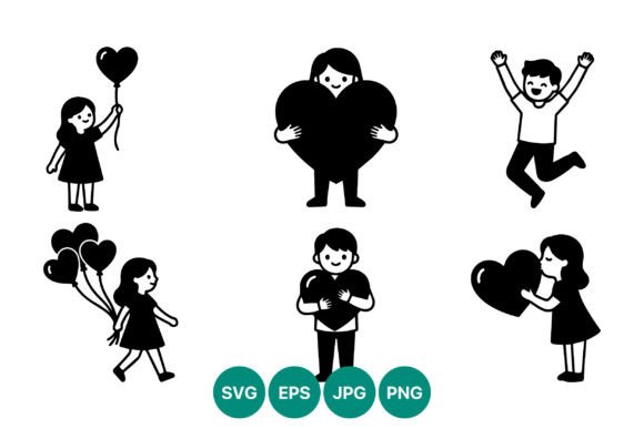 Download Kids Holding Heart Balloon Vector - Premium Resources