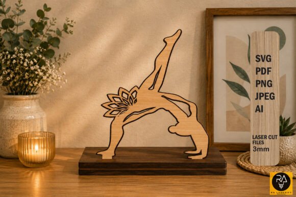 Download 3D Yoga Stand Décor Laser Cut SVG Design - Premium Bundle